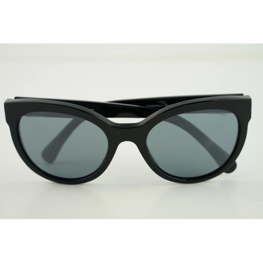 CHANEL women's sunglasses 5315 c.501/26 54-20 140 3N Black/Black round cat eye - Picture 4 of 8